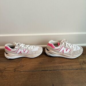 Trendy White and Pink Athletic Shoes